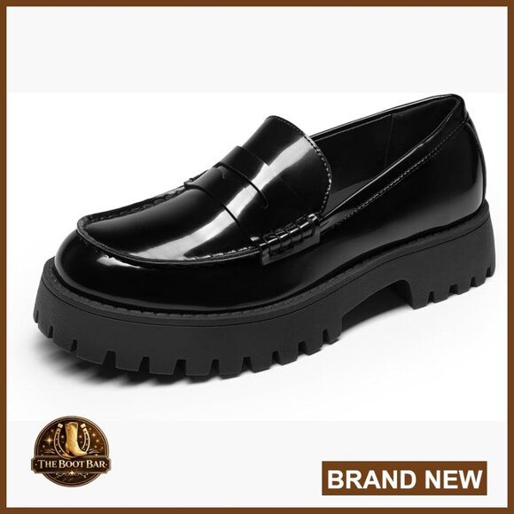 Shoes - Platform Penny Loafers Women Slip On Chunky Lug Sole Comfortable